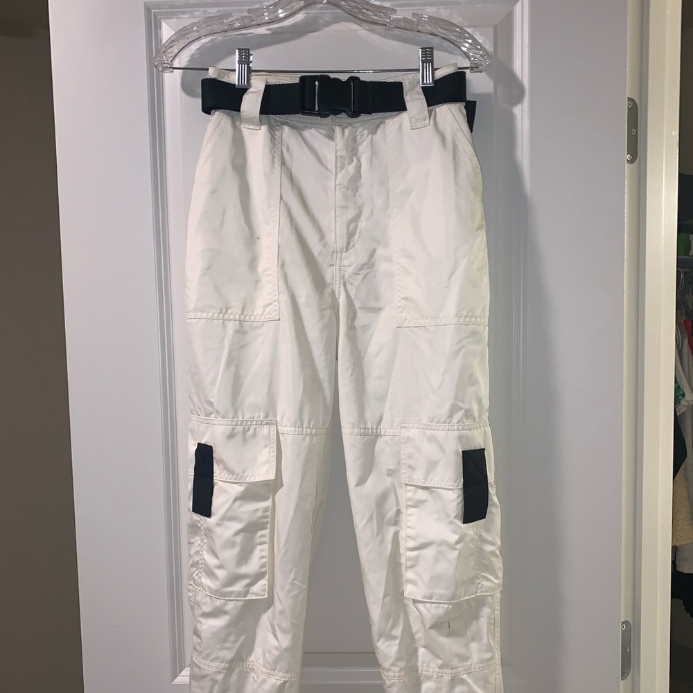 Topshop white cargo pants